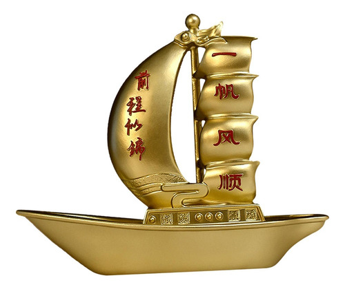 Ornamento De Modelo Náutico De Resina Dourada Do Navio Da .
