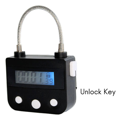 Y0metal Timer Lock Con Pantalla Lcd Usb, Candado Negro-fs