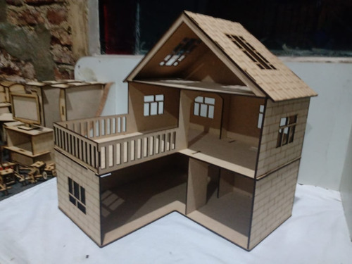 Casita De Muñeca Para Lolitas En Fibrofacil De 3 Mm