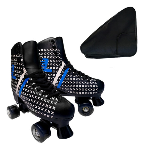 Patines Clasicos Con Diseño Vinil Riel De Plastico + Mochila