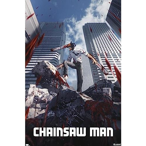 Póster De Chainsaw Man, 22.37  X 34.00 , Sin Marco