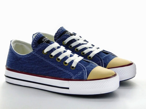 Imagen 3 de 5 de Zapatilla Con Puntera De Jeans Mujer Baja Lona Star 35al40