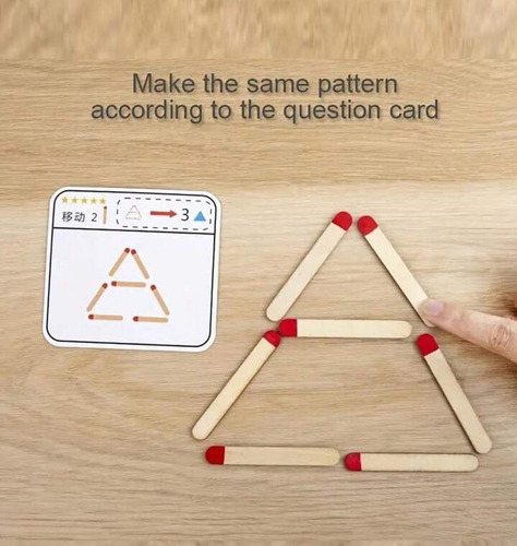 Puzzle Didáctico Cerillas Madera Aprendizaje Matemático.f