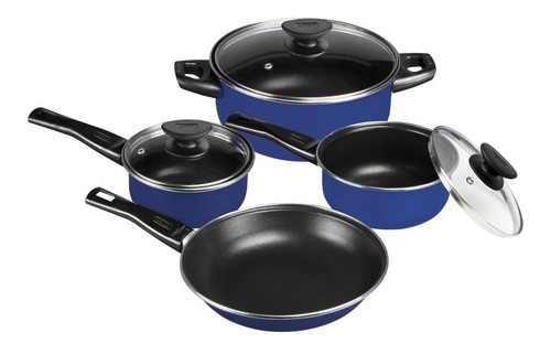 Imagen 2 de 4 de Batería De Cocina Brillante 7 Piezas Cinsa Varios Colores
