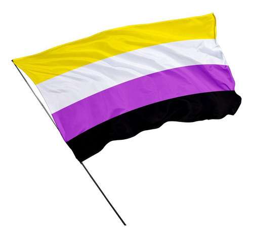 Bandeira Não Binaria 1,50m X 1,0m - Tecido Poliéster