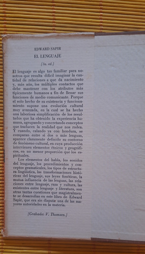 El Lenguaje, Edward Sapir, Fondo De Cultura Económica (Usado)