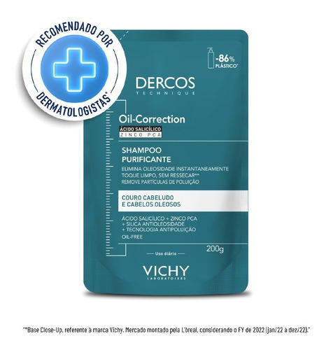  Vichy Dercos Refil Shampoo Oil Correction 200g