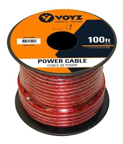 Cable De Planta Sonido Rojo Transparente 4awg Por Metro