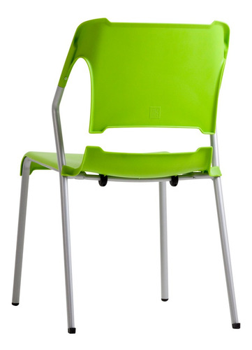Silla Chill Polipropileno Verde Estructura Plata Marca Durex
