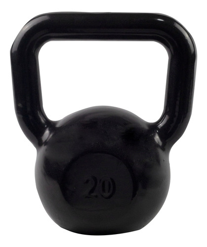 Peso Musculação E Crossfit - Kettlebell Emborrachado 20kg Pe Cor Preto