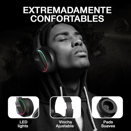 Imagen 5 de 9 de Auriculares Gamers Headset Pc Eksa E400 Rgb Multiplataforma