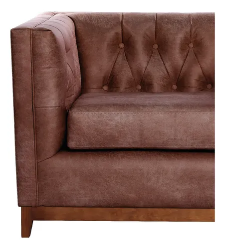 Sofa Roma 3 Cuerpos Cuero Colorado - Latam Home