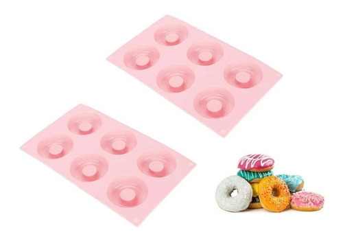 Pack X2 Moldes Silicona Moldes De Silicona Donuts Mini Dona