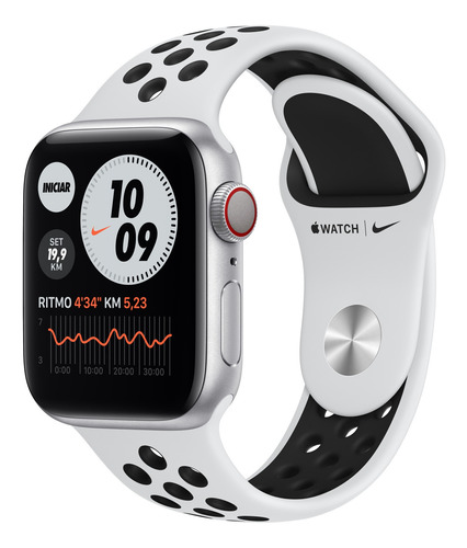 Apple Watch Nike (GPS+Cellular) Series 6 40mm com rede móvel caixa 40mm de  alumínio pulseira  cinza/preta A2293