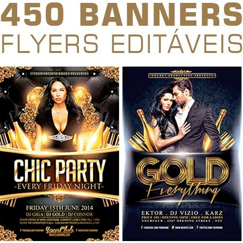 Estampas Banners Flyers Editáveis Artes 450 Modelos Psd