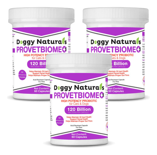 Provetbiome Plus Probioticos Para Perros Y Gatos, 120 Mil Mi