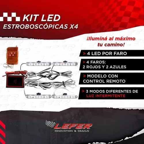  Luces LED estroboscópicas de emergencia, color azul y