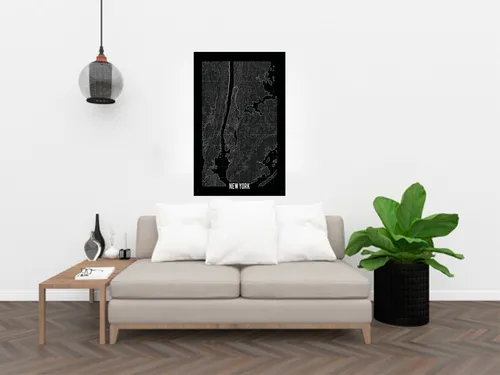 comprar Cuadros Modernos Mapa Nueva York De 50 X 80 Cm