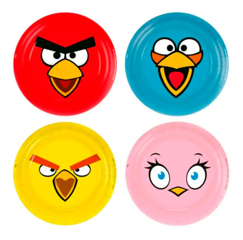 Prato Redondo Angry Birds Descartável 18cm C/ 8 Un