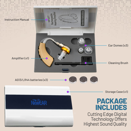 Amplificador De Audio Digital Newear, Dorado