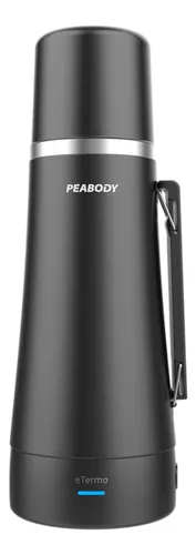 Termo Eléctrico Peabody Tapa Mate Con Bombilla Colores Febo Color Negro