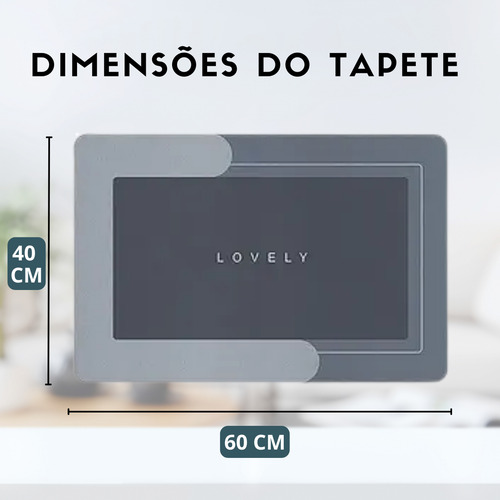 Tapete Mágico Antiderrapante Absorvente Para Banheiros Lavabos Cozinha Áreas Molhadas