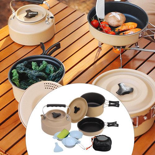 Juego De Utensilios De Cocina Para Acampar, Sartén