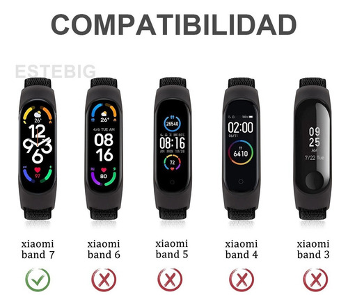 Correa Acero Inoxidable Para Xiaomi Mi Band 7 Pulsera 3 Pzs
