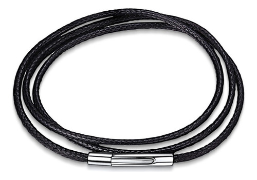 Collar De Cordón De Cuero Negro,cadenas De Cuerda De 2 Mm