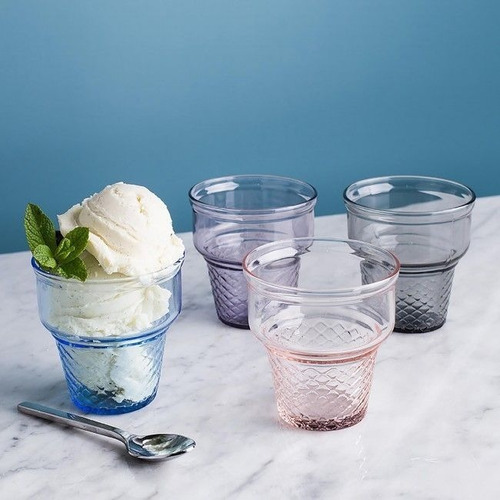 Imagen 2 de 3 de Compotera Recipiente Vaso Vidrio X 3 Unid Postre Helado Pas
