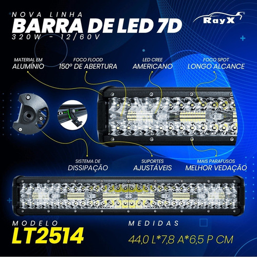 Imagem 4 de 9 de Barra Led Farol De Milha 8d 360w 44cm Com Válvula Respiro