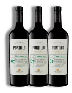 Portillo Vino Tempranillo Kit X3u 750ml Salentein Mendoza