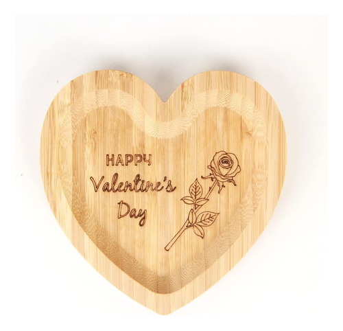 Bandeja De Madera Con Forma De Corazón De San Valentín Para