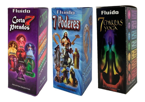 Pack Fluido X 3 Pai Joao Corta 7 Pecados 7 Poderes 7 Chakras