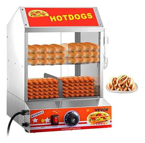 Vevor Hot Dog Steamer, 27l / 24.52qt, 2-tier Hut Steamer Par