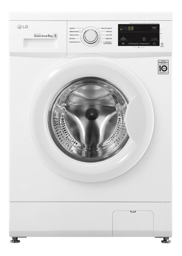 Lavadora LG Carga Frontal 9kg Color Blanco