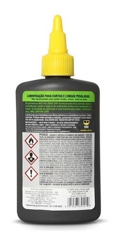 Imagem 2 de 3 de Óleo Lubrificante Wd40 110ml Bike Dry/seco 544990 Wd-40