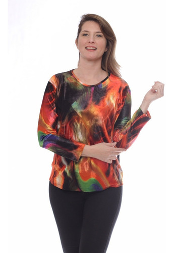 Imagen 1 de 6 de Sweater Manga Larga Terciopelo Talle Grande Art 1567 Local