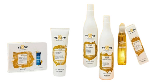 Kit Shampoo, Acondicionador,aceite Ampollas Star Yellow 