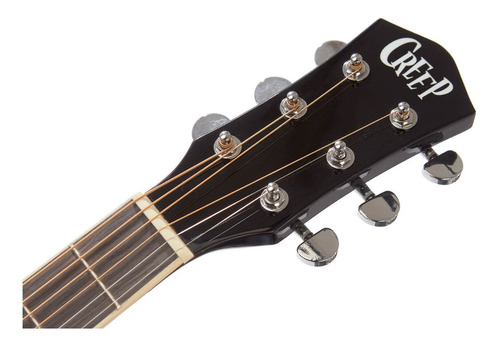 Imagen 7 de 7 de Guitarra Acústica Creep Negra Cuerdas Acero Mf125b Con Funda