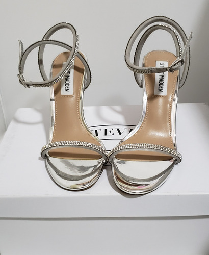 Zapatos Zapatillas Tacones Steve Madden Jelina Color Plata