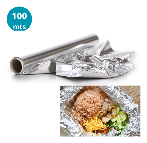 Papel Aluminio Para Cocina 100 Mts 