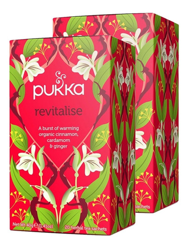 Paquete 2 Cajas De Té Pukka Revitalise Organico Sin Cafeina