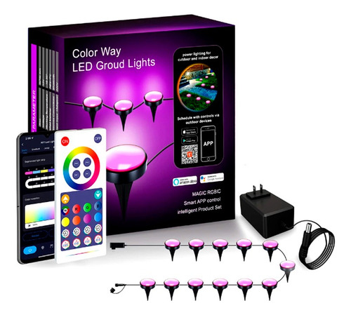 Luces Inteligentes Wifi Para Jardin Rgb 15 Luces 10 Metros