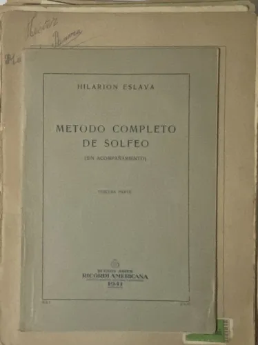 Partituras , Enseñanza Solfeo , Teórico Tercera Parte ,clo3 (Usado)