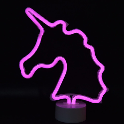 Letrero De Neón Rosa Para Mesa, Base De Luz Led Con Bonita F