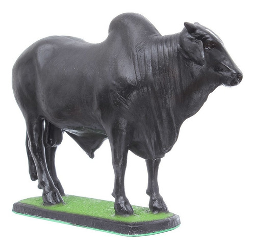 Imagem 2 de 4 de Escultura Boi Marruco Preto Em Resina Home Western Decor 275