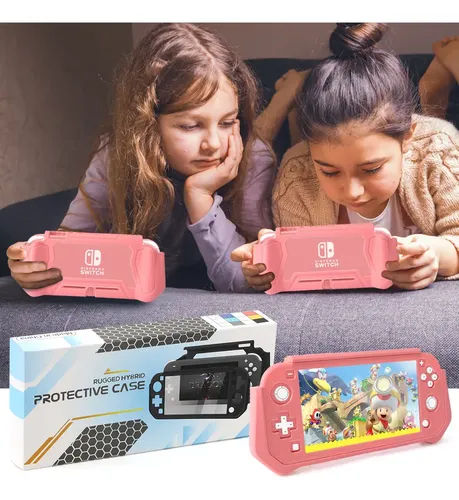 Capa 3 Em 1 Armor Mica Para Nintendo Switch Lite Rosa E