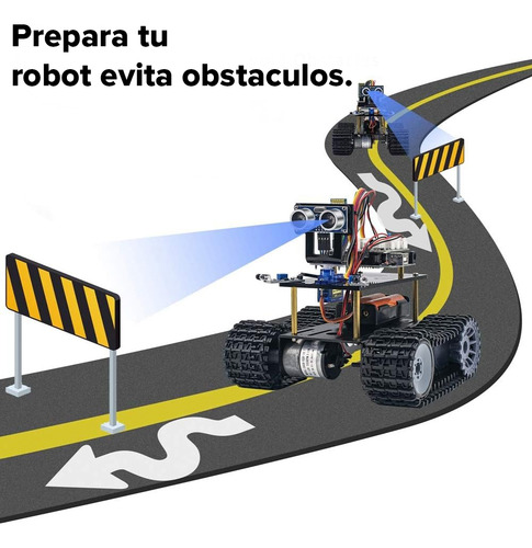 Carro Robot Programable Chasis Tanque Llantas Oruga 2 Pisos