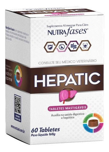 Suplemento Alimentar P/ Cães Hepatic 60 Tablet Nutra Fases